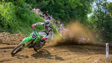 Jorge Prado, con la Kawasaki en el Pro Motocross de Minnesota.