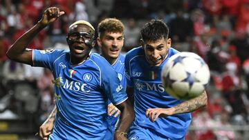 Momento del partido de Champions entre el Braga y el Nápoles.