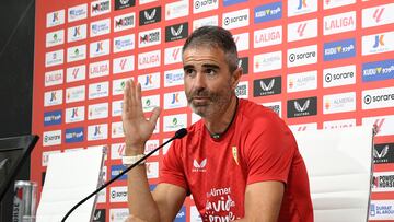 Garitano, en rueda de prensa.