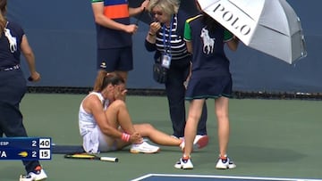 Nuria Párrizas, entre lágrimas en el US Open.