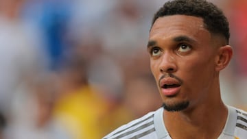 Soccer Football - FIFA Club World Cup - Round of 16 - Real Madrid v Juventus - Hard Rock Stadium, Miami Gardens, Florida, U.S. - July 1, 2025 Real Madrid' Trent Alexander-Arnold IMAGN IMAGES via Reuters/Sam Navarro