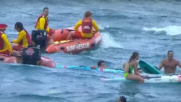 Rescate masivo de turistas en Manoubra (Australia), con participantes de un Ironman.