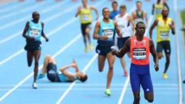 David Rudisha durante el Adidas Grand Prix en el Icahn Stadium.
