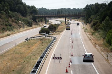 Vista del accidente de tráfico del jugador portugués del Liverpool, Diogo Jota, quien falleció en Zamora, España, el 3 de julio de 2025.