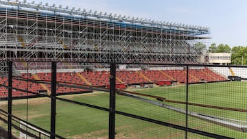 Así está el interior del estadio de Vallecas con las obras.