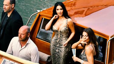 Kim Kardashian en Venecia antes de la boda de Jeff Bezos y Lauren Sánchez.