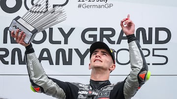 David Muñoz en el podio de Sachsenring.