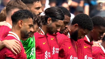 Sobrecogedora escena de los jugadores del Liverpool en el primer partido sin Diogo Jota