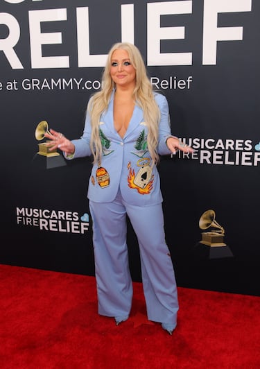 Jessie Jo Dillon posa en la alfombra roja de los Grammys 2025 en ell Crypto.com Arena situado en la ciudad de Los Ángeles, en California.