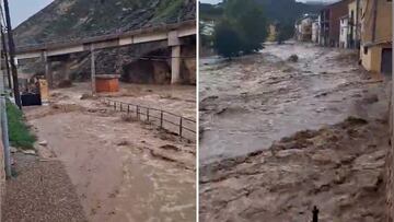 La DANA llega hasta Teruel: La Hoz de la Vieja se inunda y se desploman cuatro puentes