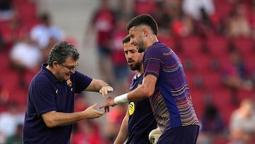 Joan García da el susto antes del partido ante el Mallorca