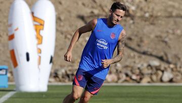 Saúl Ñíguez, durante un entrenamiento con el Atlético.