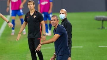 Garitano con Lopetegui en San Mamés.