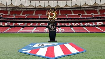 El trofeo del Mundial de Clubes en el Metropolitano.