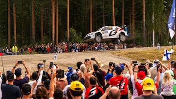 Kalle Rovanperä (FIN) Jonne Halttunen (FIN) Of Toyota Gazoo Racing Wrt are seen performing during the World Rally Championship Finland in Jyvasküla, Finland on 1,August, 2025 // Jaanus Ree / Red Bull Content Pool // SI202508012406 // Usage for editorial use only //