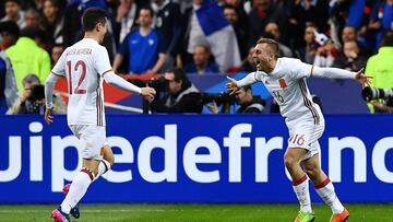 Deulofeu, feliz después de hacer el 0-2.