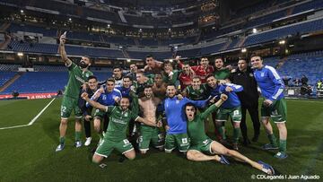 Jugadores del Leganés en el Santiago Bernabéu.