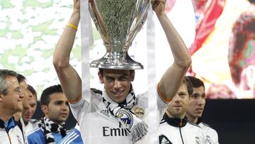 Gareth Bale durante la celebración de la Décima.