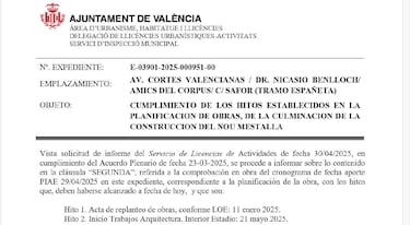 El Valencia cumple su cronograma en el Nou Mestalla
