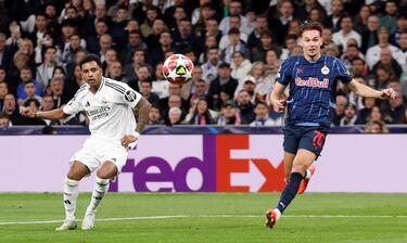 2-0. Asiste Bellingham de tacón a Rodrygo, se interna en el área y saca un latigazo al palo largo de Janis Blaswich para anotar el segundo.