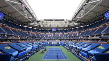 Imagen de la pista Arthur Ashe durante un partido del US Open.