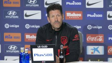 Simeone, entrenador del Atlético, en rueda de prensa.