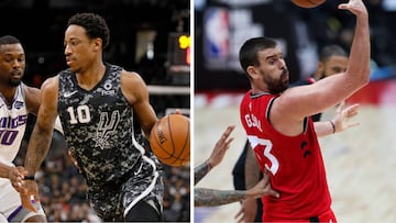 DeMar Derozan, a la izquierda y Marc Gasol, a la derecha