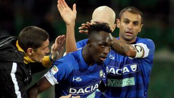Seko Fofana celebra su doblete ante el Palermo.