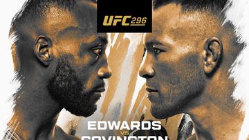 Cartel del UFC 296 con Leon Edwards y Colby Covington.