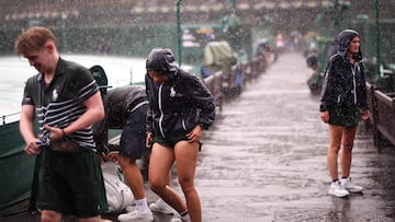 El diluvio en Wimbledon este domingo.