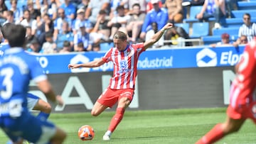 Gallagher, jugador del Atlético de Madrid, durante un partido de LaLiga de la temporada 24-25.