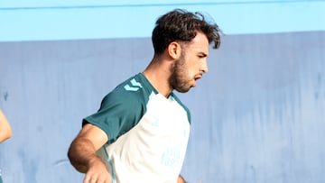 Puga, en un entrenamiento de esta semana.