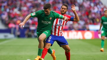 Koke, contra Areso en el Atlético-Osasuna.