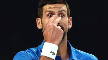 Novak Djokovic, contra Nishesh Basavareddy en el Open de Australia.