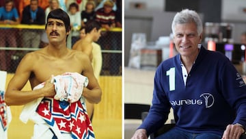 Mark Spitz cuando ganó sus medallas de oro en Múnich 1972, y en la actualidad.