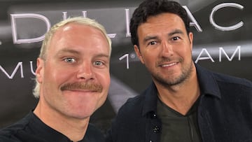 Valtteri Bottas y Sergio Pérez posan como pilotos de Cadillac para 2026.