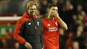 Lovren y Klopp.