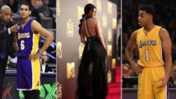 Jordan Clarkson, Kendall Jenner y D'Angelo Russell.
