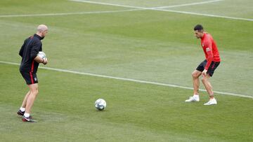 Vitolo, en el entrenamiento del Atlético.