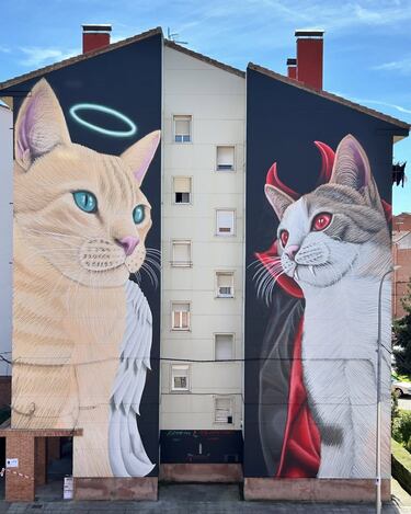 Este mural fue creado en septiembre de 2024 y está situado en la calle Río Ebro de la localidad de Guardo, Palencia. 