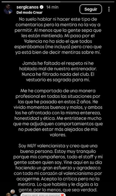 Canós: “No voy a permitir la mentira, jamás hablé mal del entrenador”