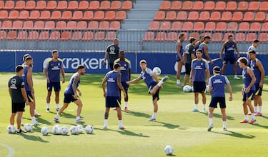 El grupo durante el entrenamiento. 