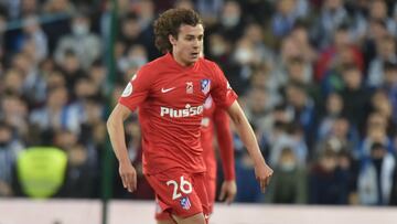Javi Serrano, durante un partido del Atlético.