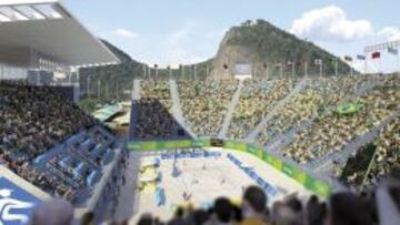 El estadio de Copacabana en el que se disputarán liccwin247.competiciones de voley playa.