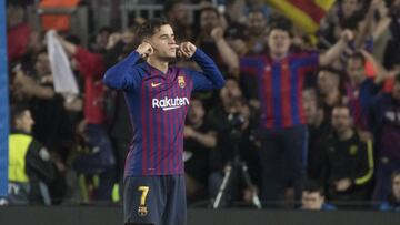 El futbolista brasileño del Barcelona, Philippe Coutinho, durante un partido.