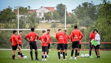 05-08-25. IMAGEN DE UN ENTRENAMIENTO DEL SPORTING EN MAREO.