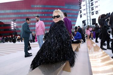 Pamela Anderson durante la Versace Fall-Winter 2023 celebrada en Los Angeles.