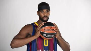 Brandon Davies, pívot del Barça, durante el media day de la Euroliga del Barça.