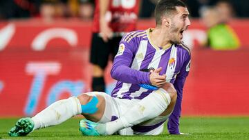 MALLORCA, SPAIN - JANUARY 07: Sergi Guardiola of Real Valladolid CF reacts during the La Liga Santander match between RCD Mallorca and Real Valladolid CF at Estadi Mallorca Son Moix on January 07, 2023 in Mallorca, Spain . (Photo by Cristian Trujillo/Quality Sport Images/Getty Images)