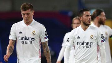 Kroos y Hazard, tras un encuentro de hace dos temporadas en el Madrid.